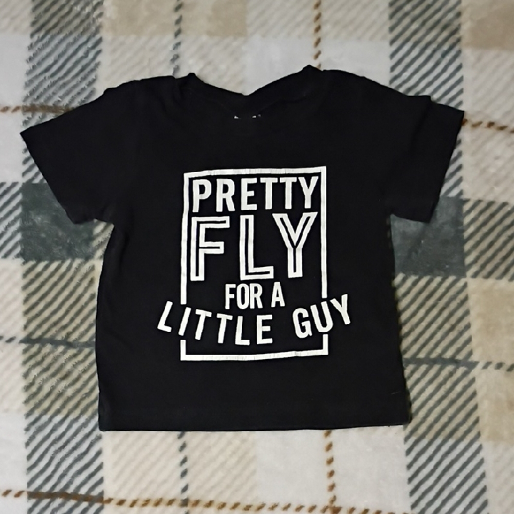 Pretty Fly For a Little Guy Black Graphic Tee - Kids